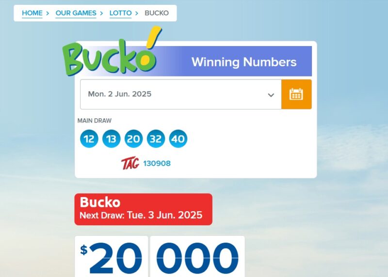 Bucko Lottery Winning Numbers