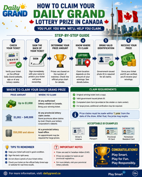 Daily GRand Lottery Canada - How to get prize