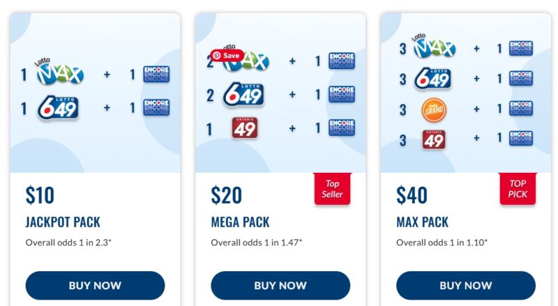 Lottery packs with ENCORE