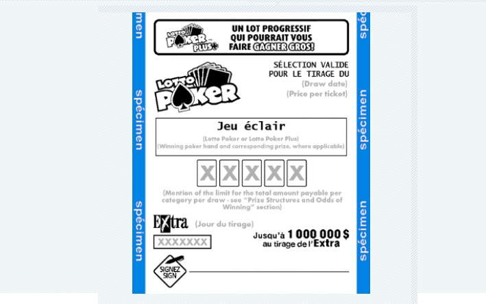 Lotto Poker Quebec Ticket