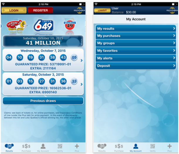 Loto Quebec- Play with cell phone