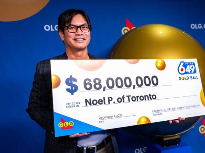 Noel Patricio of Toronto took home a record $68 million, the biggest of 2023's Top Ten lottery wins. Photo by OLG