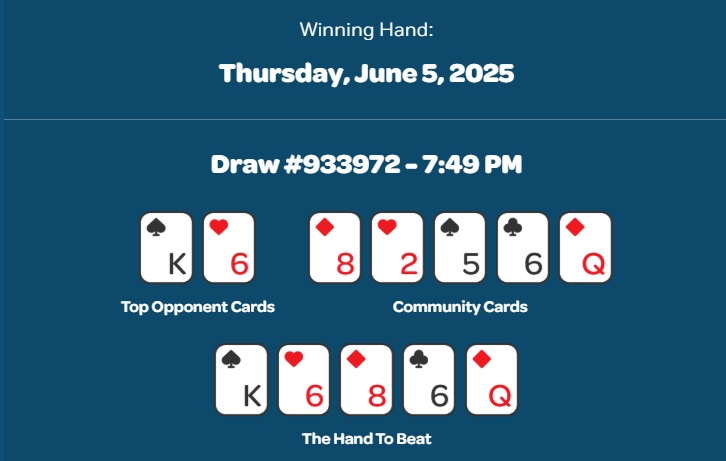 Pacific Holde'm Poker - Winning Hand