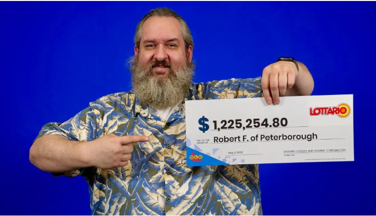 Peterborough's Robert Farr who won Lottario draw.