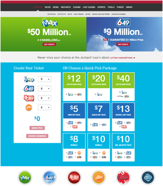 Play Now Lottery tickets