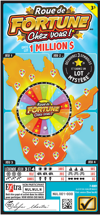 Roue de fortune chez vous- Ticket