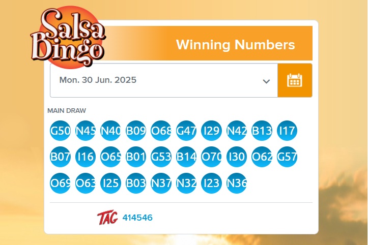 Salsa Bingo Winning Numbers