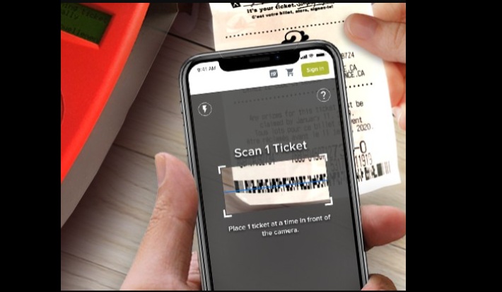 Scan ticket with Atlantic lottery app